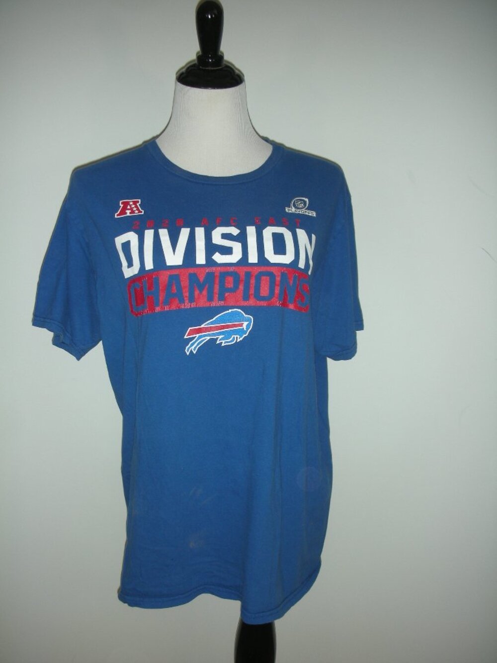 Buffalo Bills 2020 AFC East Division Champions T-Shirt NFL Playoffs Blue Men's L